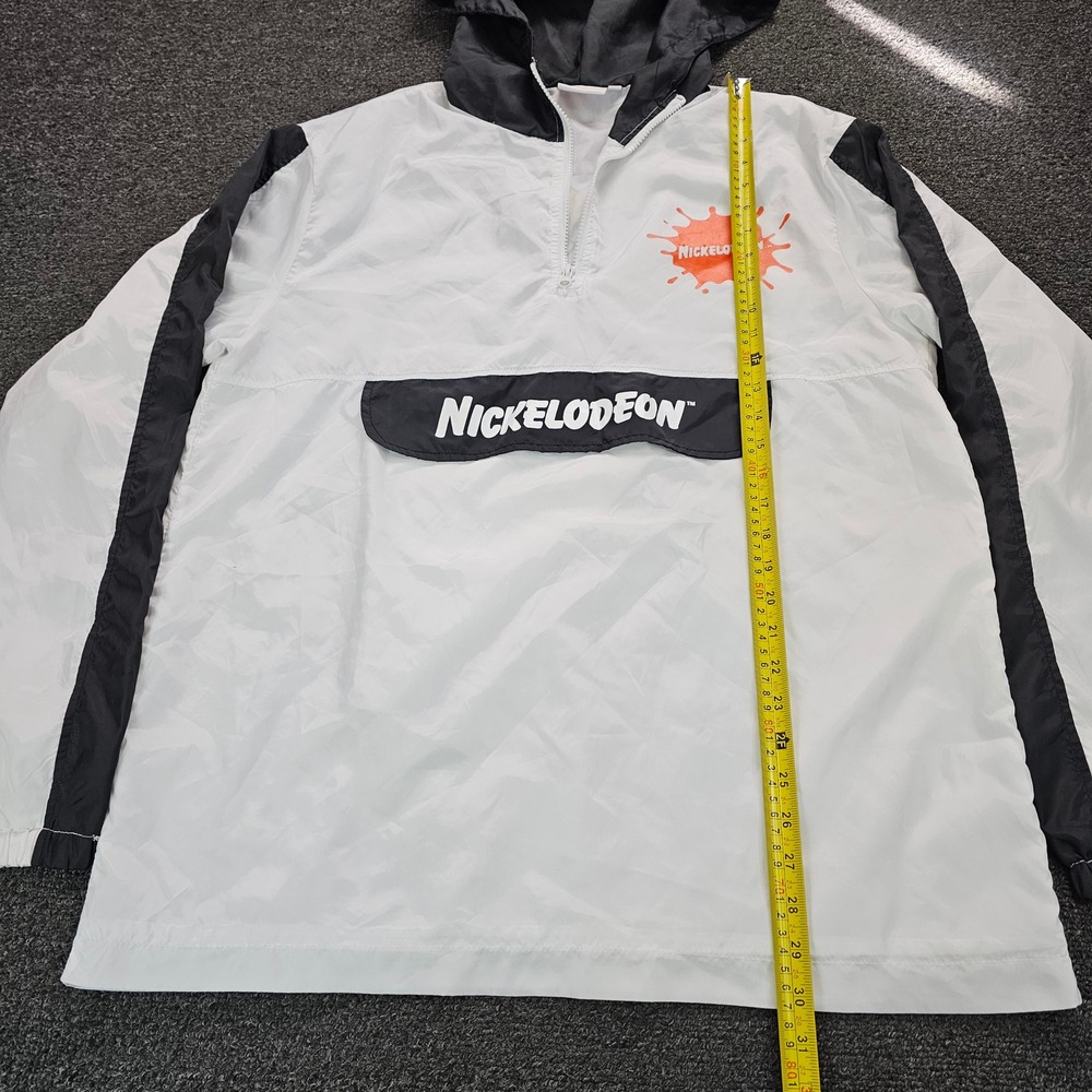 Nickelodeon Windbreaker Jacket Mens Large 90s Cartoon Characters White 1/4 Zip - Picture 5 of 7